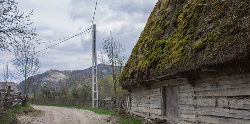 Dependință cu acoperiș de paie - satul Necrilești