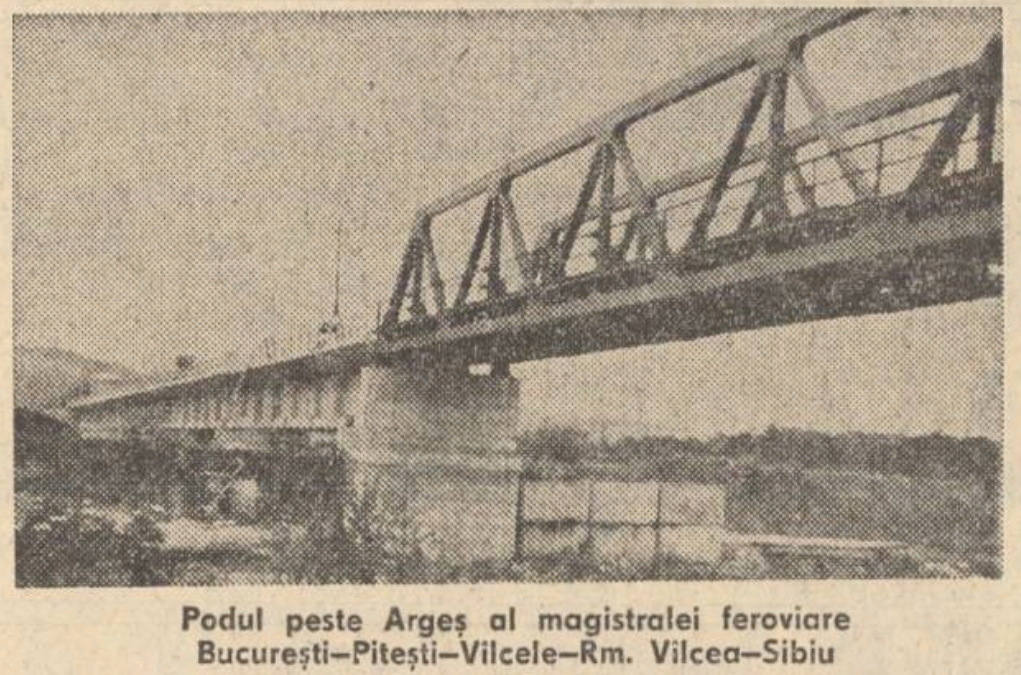 Podul peste Argeș pe traseul București–Pitești–Vâlcele–Rm. Vâlcea–Sibiu (România Liberă, aug. 1984)