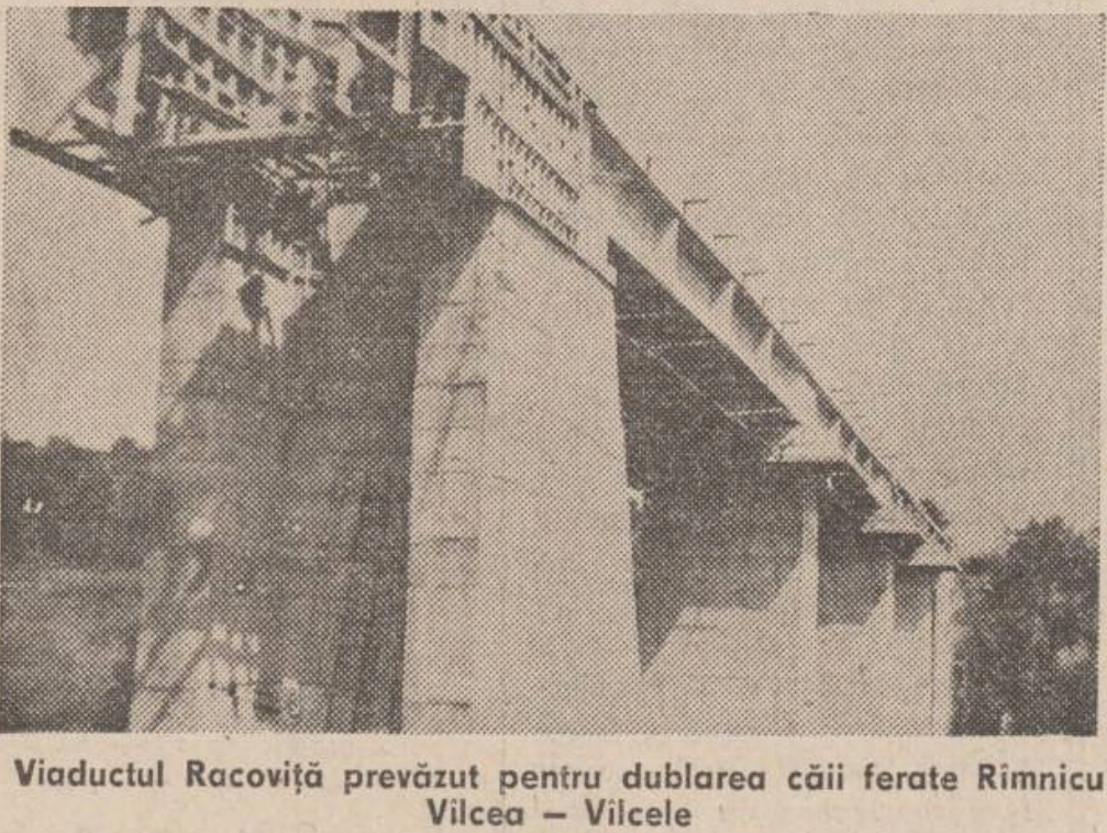 Linia 219, viaductul Racoviță în construcție (România Liberă, Sep. 1984)