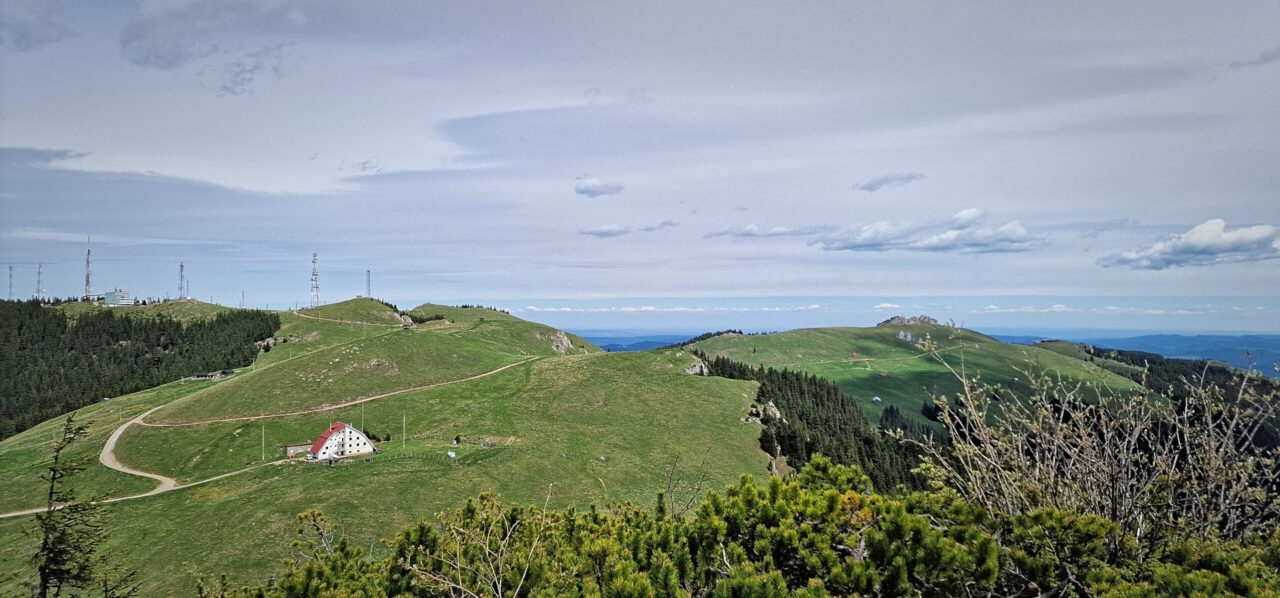 Vârful Rarău văzut de pe Pietrele Doamnei